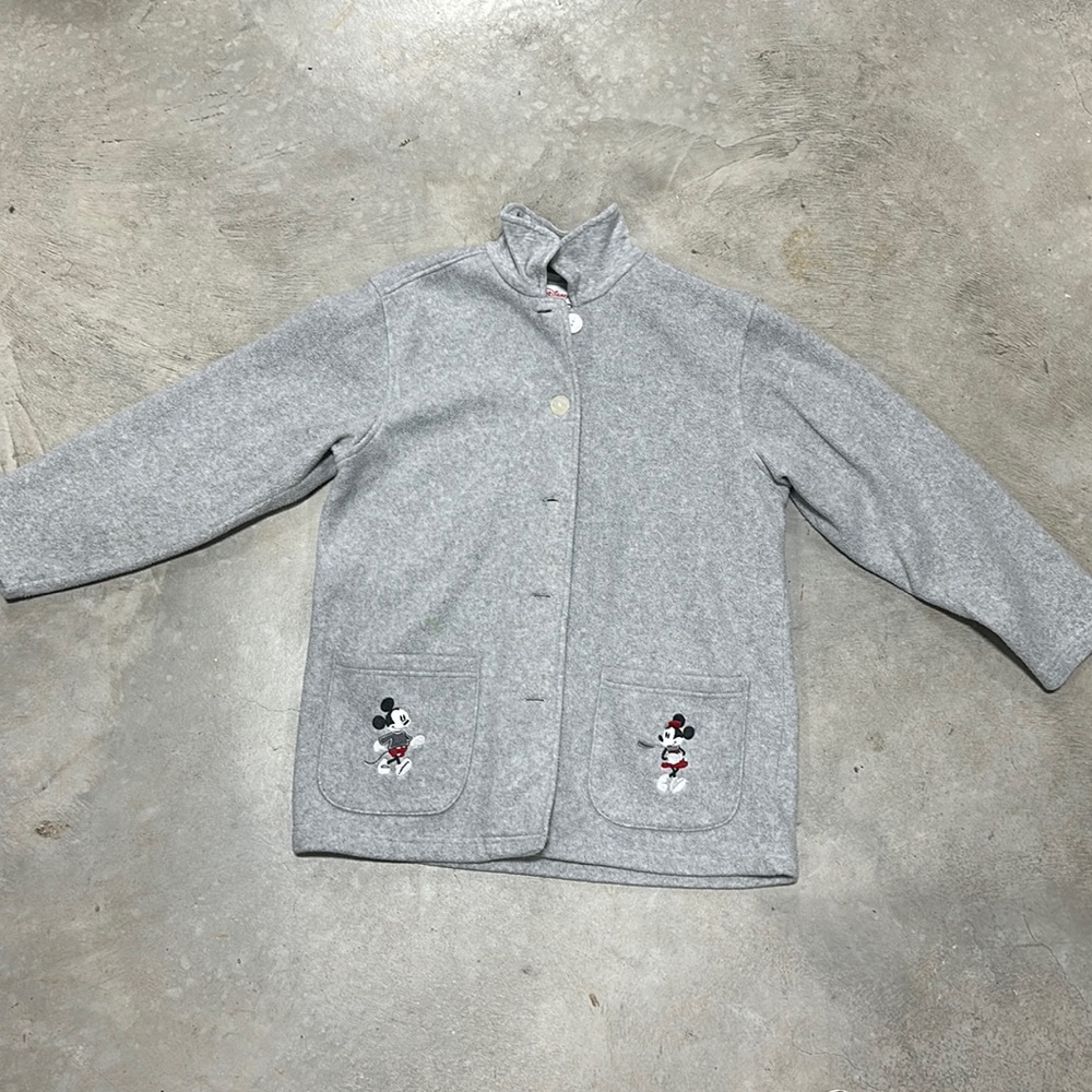 Grey fleece Disney button up jacket‎ / Size M
